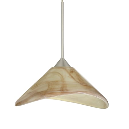 Besa Lighting Hoppi Cord Pendant, Mocha, Satin Nickel Finish, 1x50W Halogen 1XT-191383-SN